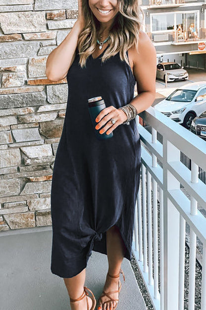 LB | I THINK NOT V-neck tank midi dress