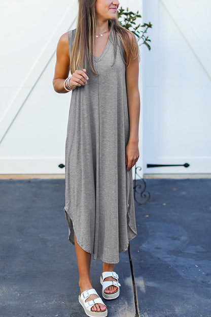 LB | I THINK NOT V-neck tank midi dress