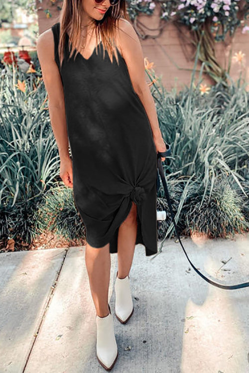 LB | I THINK NOT V-neck tank midi dress