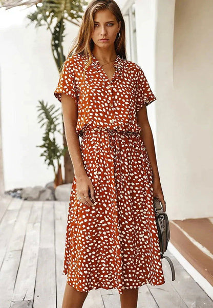 LB | Elegancka sukienka midi w stylu boho, idealna na lato