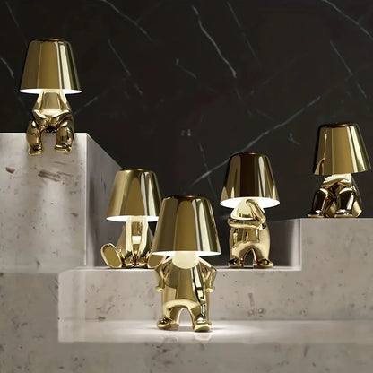 GoldenGrace - Lampa stołowa ze złotą statuetką
