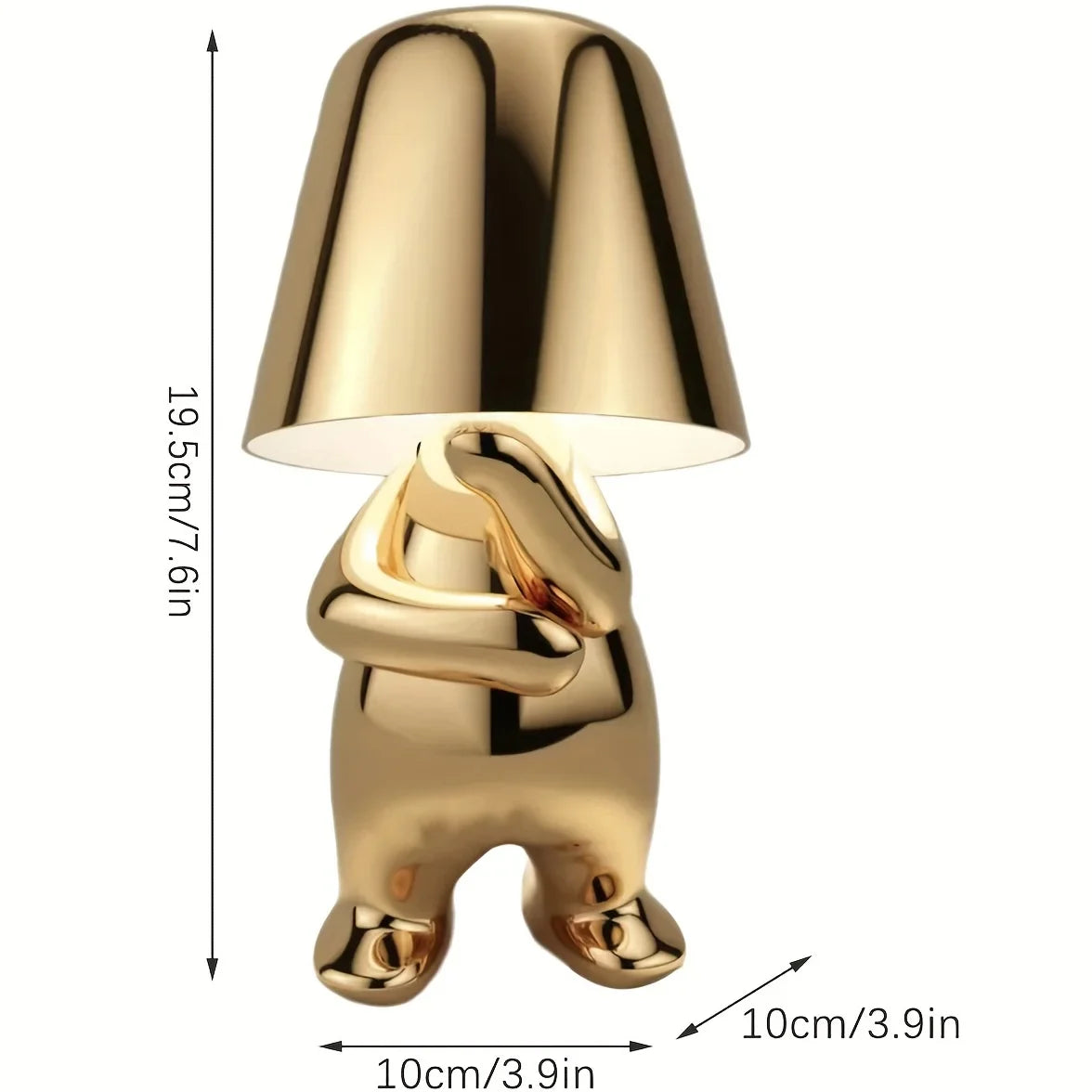 GoldenGrace - Lampa stołowa ze złotą statuetką