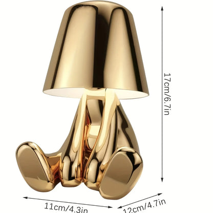 GoldenGrace - Lampa stołowa ze złotą statuetką