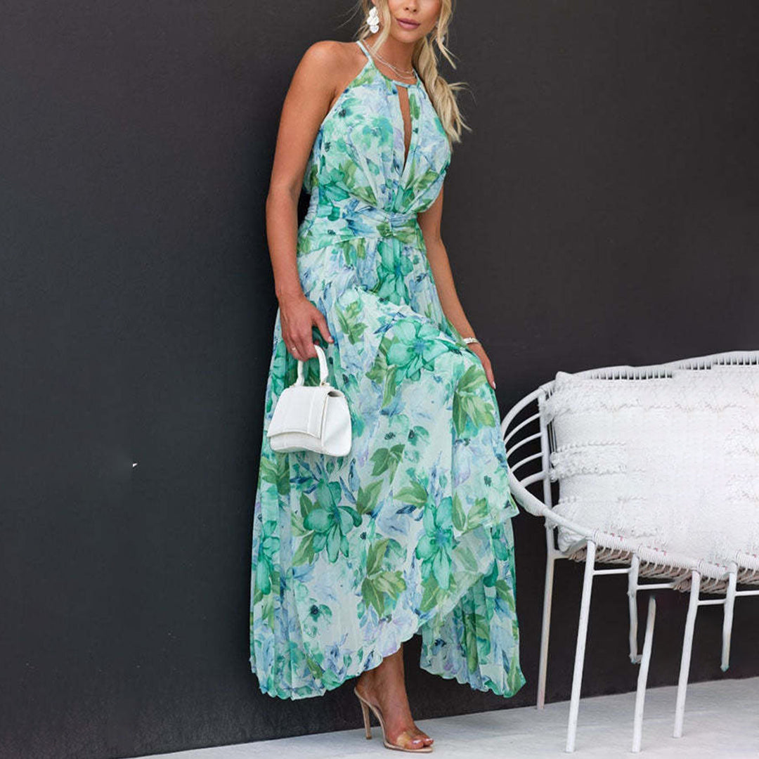 LB | Elegancka kwiecista sukienka maxi na lato