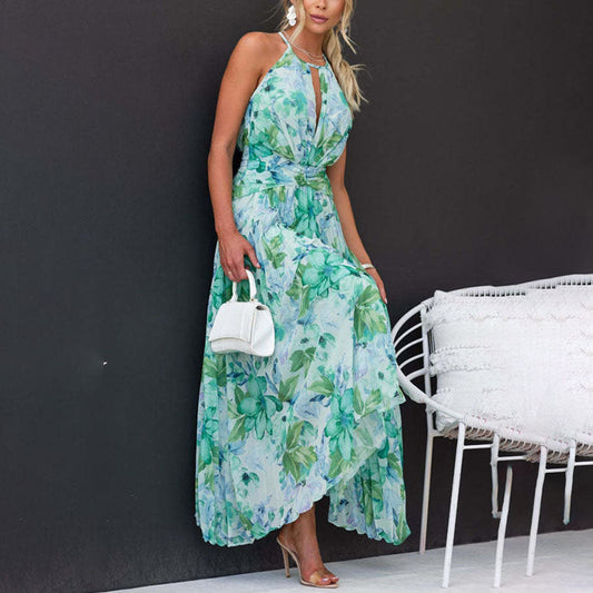 LB | Elegancka kwiecista sukienka maxi na lato