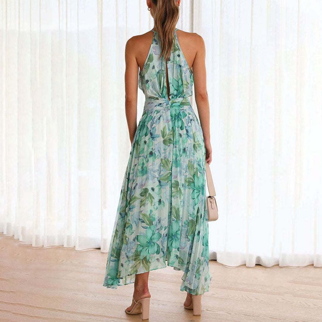LB | Elegancka kwiecista sukienka maxi na lato