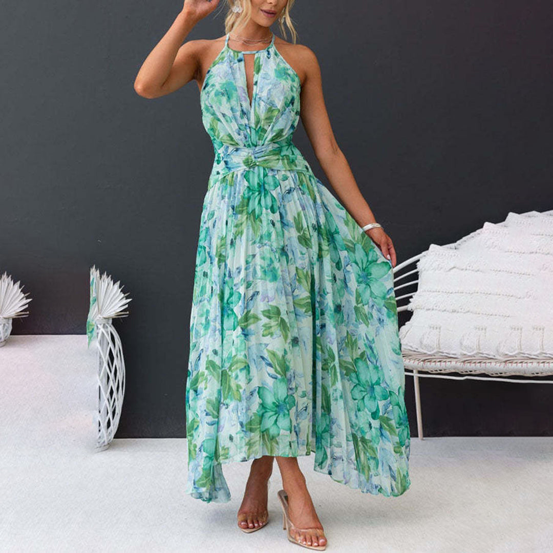 LB | Elegancka kwiecista sukienka maxi na lato