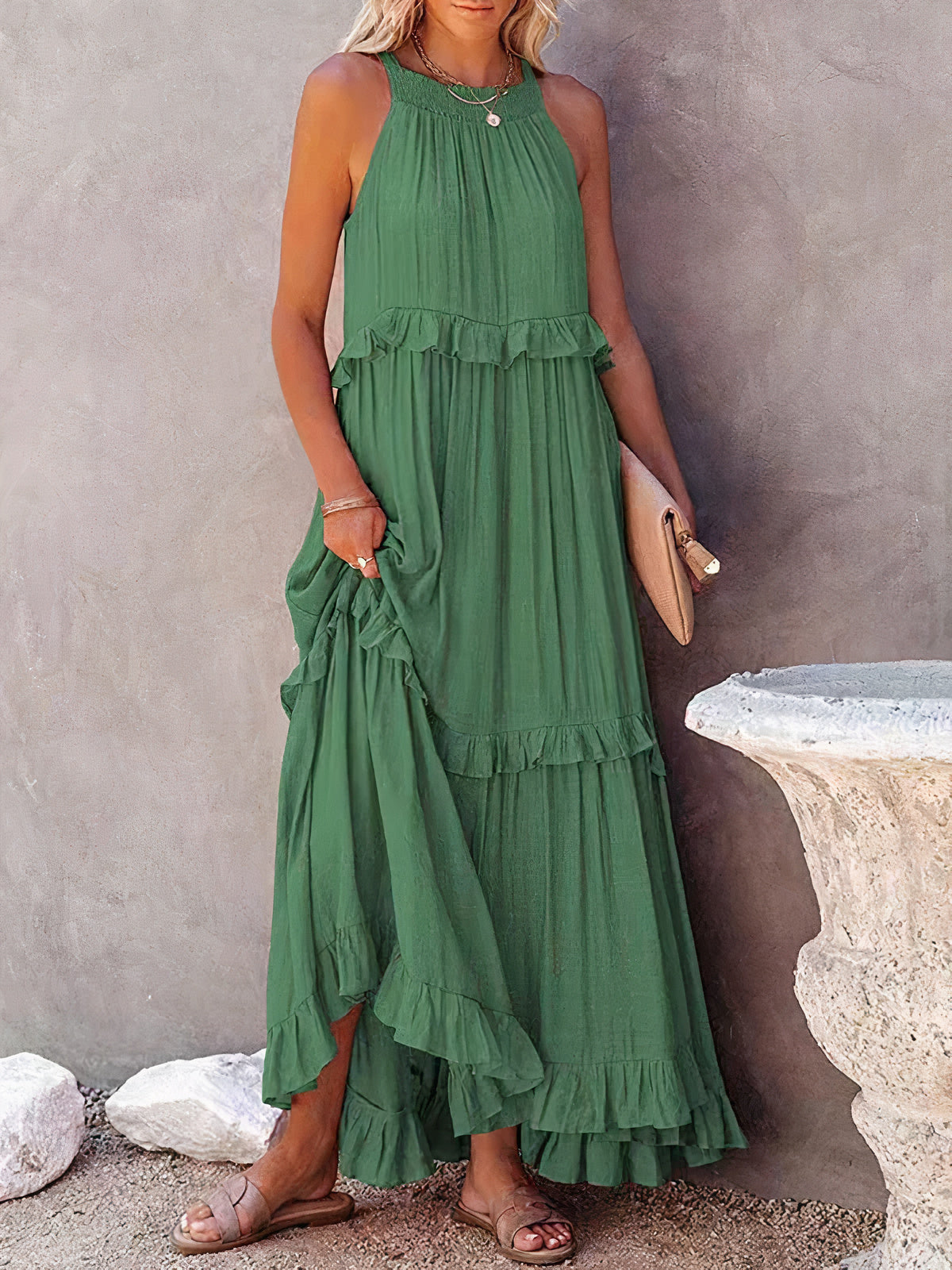 LB | New Ruched Maxi Dress Ladies