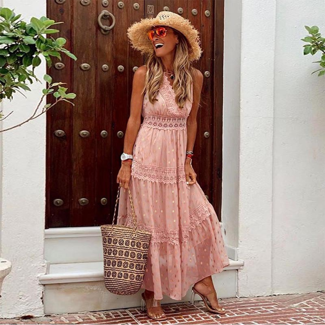 LB | Elegancka letnia sukienka maxi dla kobiet