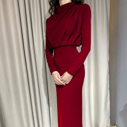 LB | Damska sukienka maxi | Sukienka maxi z długim rękawem | Sukienka maxi w kwiaty | Sukienki maxi