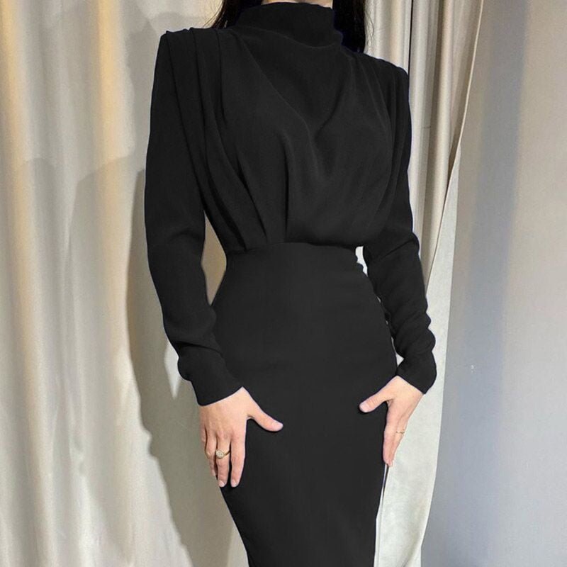 LB | Damska sukienka maxi | Sukienka maxi z długim rękawem | Sukienka maxi w kwiaty | Sukienki maxi