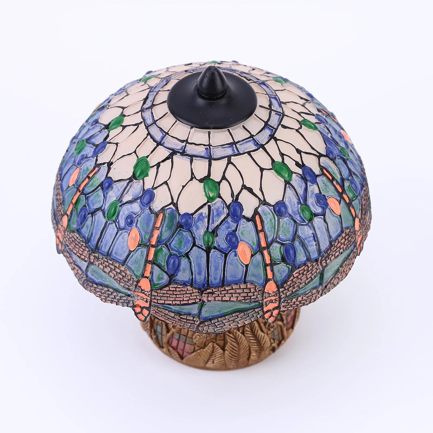 LuxeVintage - Lampa witrażowa w kształcie ważki
