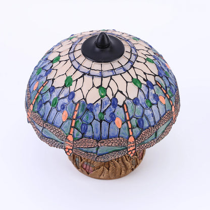LuxeVintage - Lampa witrażowa w kształcie ważki