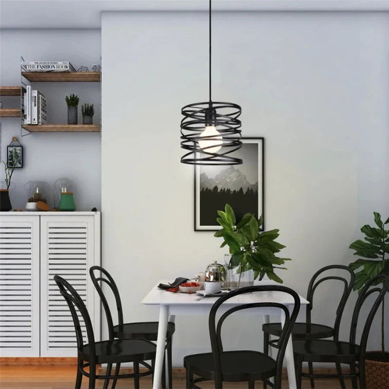 VintageWhirl - Lampa z wirującą spiralą w stylu vintage