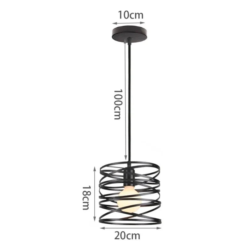 VintageWhirl - Lampa z wirującą spiralą w stylu vintage