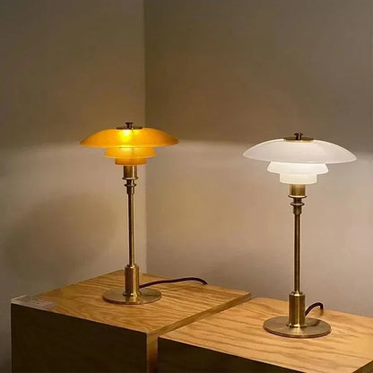 CelestialGlimmer - Skandynawska prosta szklana lampa stołowa