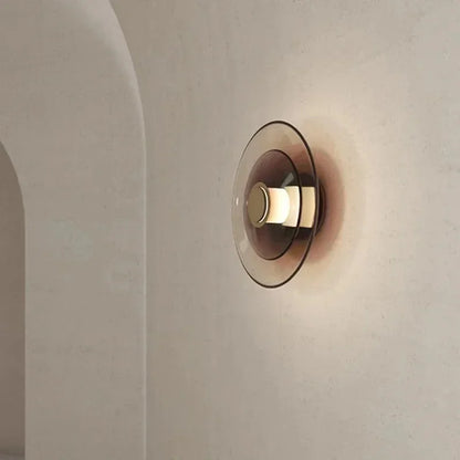 GoldAura - Lampa ścienna Disc Amber