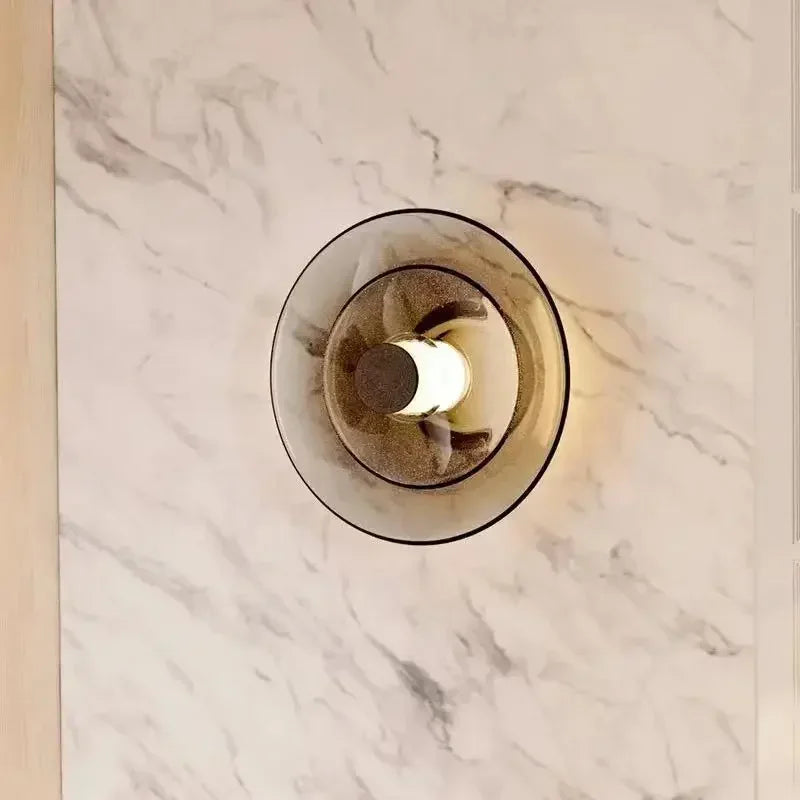 GoldAura - Lampa ścienna Disc Amber