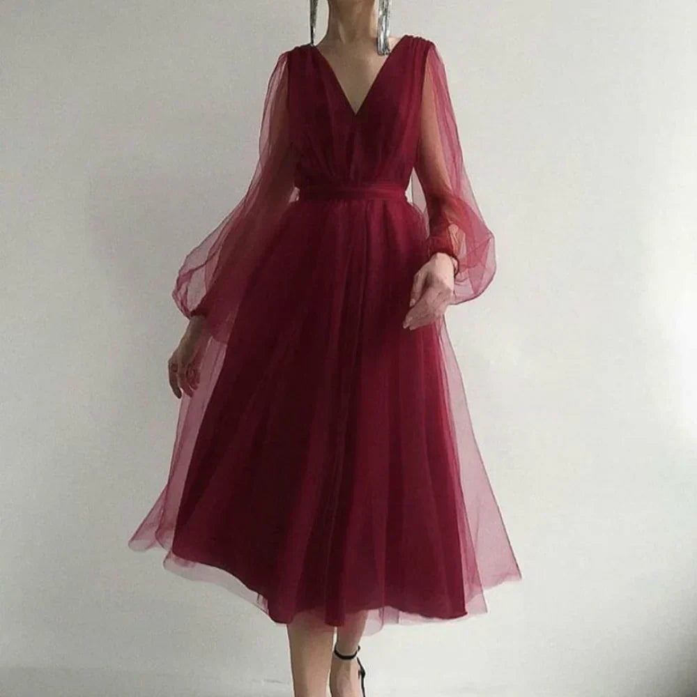 LB | Modna sukienka midi o eleganckim kroju dla kobiet