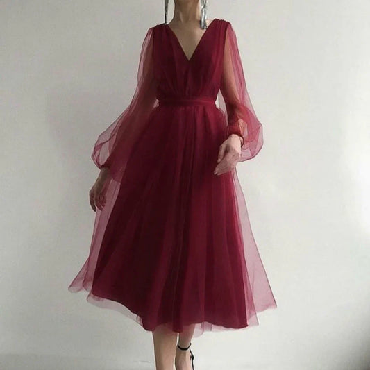 LB | Modna sukienka midi o eleganckim kroju dla kobiet