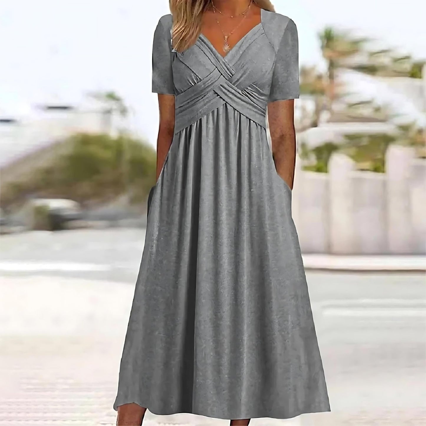 LB | Casualowa elegancka sukienka midi