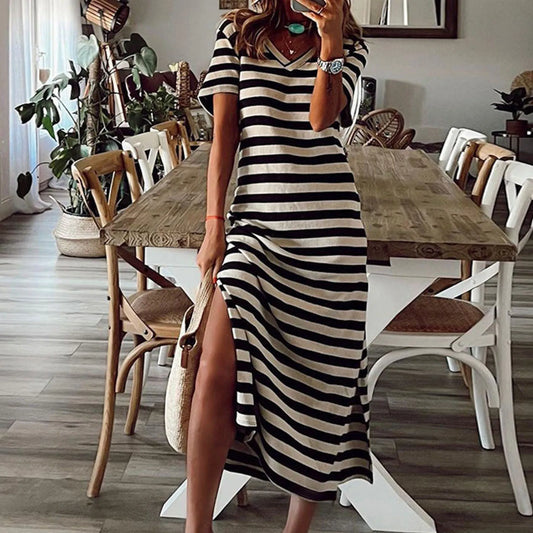 LB | Elegancka sukienka w paski