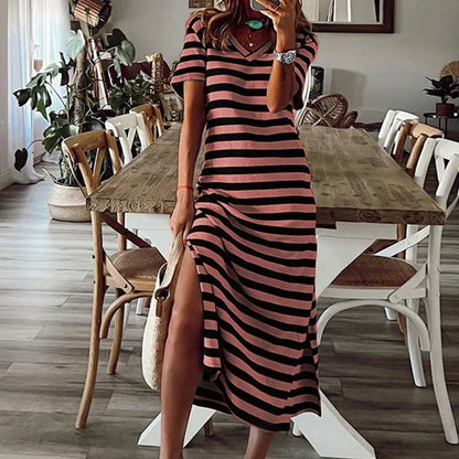 LB | Elegancka sukienka w paski