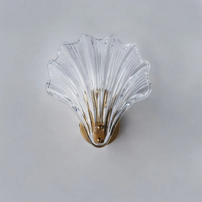 CoralGlimmer - Szklana lampa ścienna w kształcie muszli