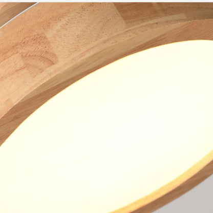 NordicGlo - Okrągła lampa sufitowa z litego drewna Nordic
