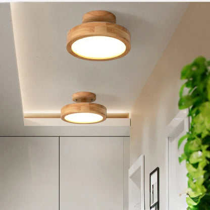 NordicGlo - Okrągła lampa sufitowa z litego drewna Nordic