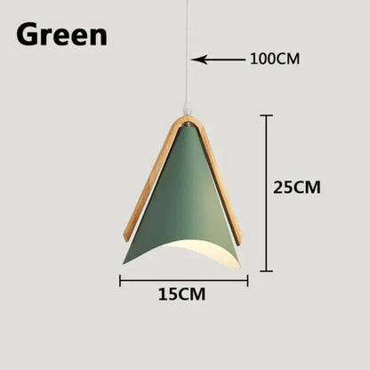 LuxeLuminaire - Nowoczesna lampa wisząca wykonana z żelaza i drewna