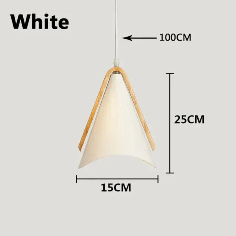 LuxeLuminaire - Nowoczesna lampa wisząca wykonana z żelaza i drewna
