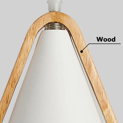 LuxeLuminaire - Nowoczesna lampa wisząca wykonana z żelaza i drewna