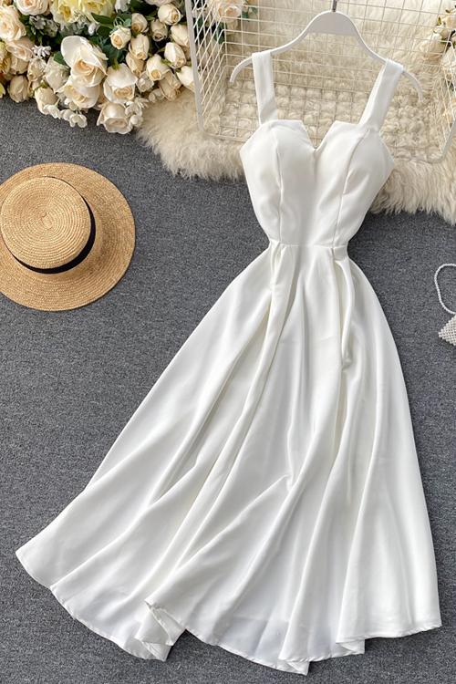 LB | Solid V Slip Maxi Dress
