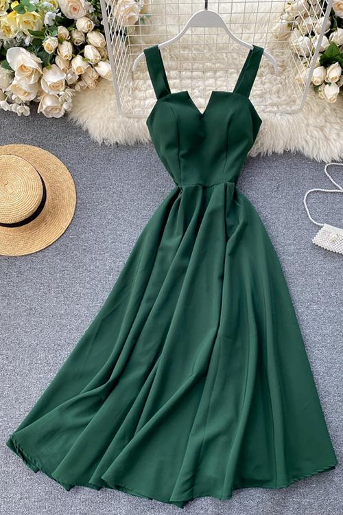 LB | Solid V Slip Maxi Dress