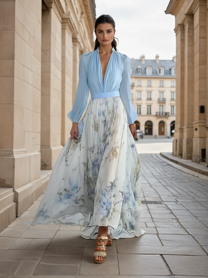 LB | Elegancka sukienka maxi w kwiaty