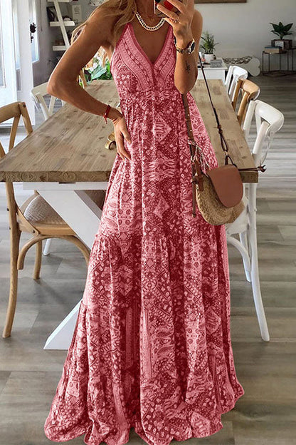 LB | Boho Print Slip Maxi Dress