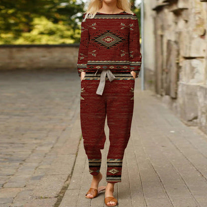 LB | Stylowy zestaw z etnicznym nadrukiem