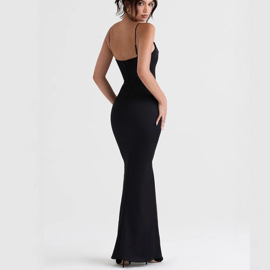 LB | Damska sukienka maxi - Krój bodycon - Ramiączka spaghetti - Rozciągliwy materiał - Wieczorowy strój