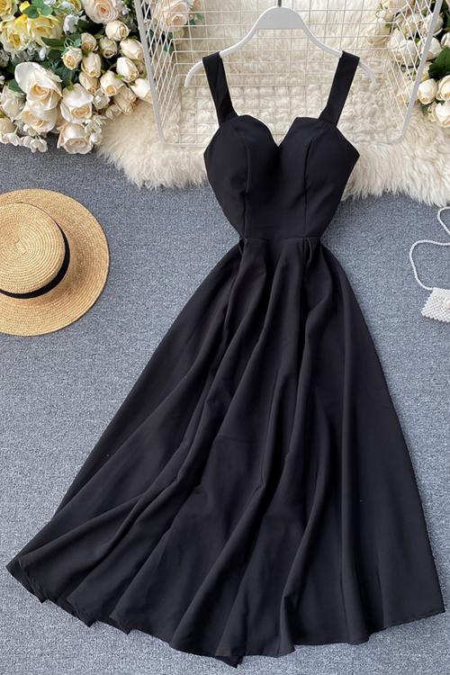 LB | Solid V Slip Maxi Dress