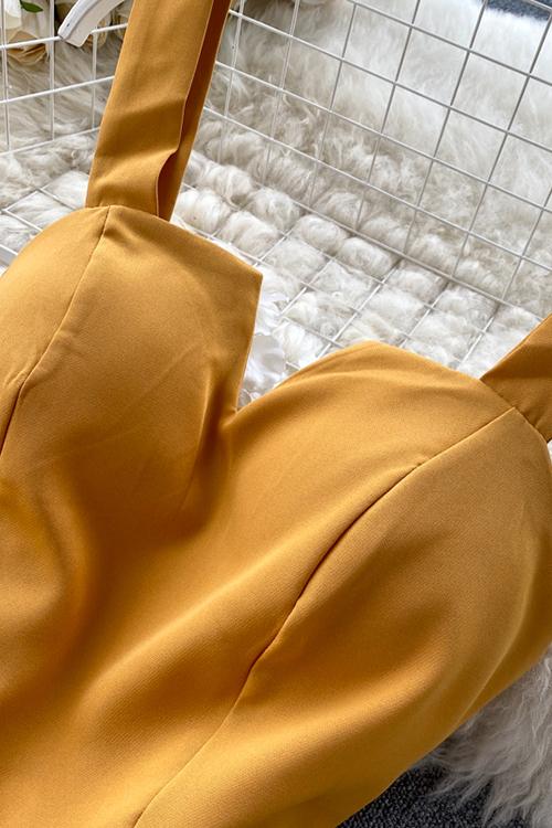 LB | Solid V Slip Maxi Dress