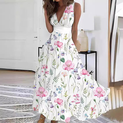 LB | Urocza sukienka maxi z kwiatowym wzorem dla niewymuszonej elegancji