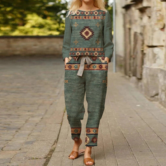 LB | Stylowy zestaw z etnicznym nadrukiem