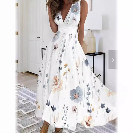 LB | Urocza sukienka maxi z kwiatowym wzorem dla niewymuszonej elegancji