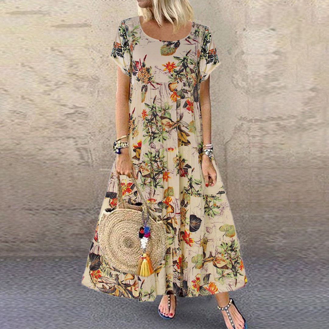 LB | Elegancka sukienka maxi o linii A z kieszeniami