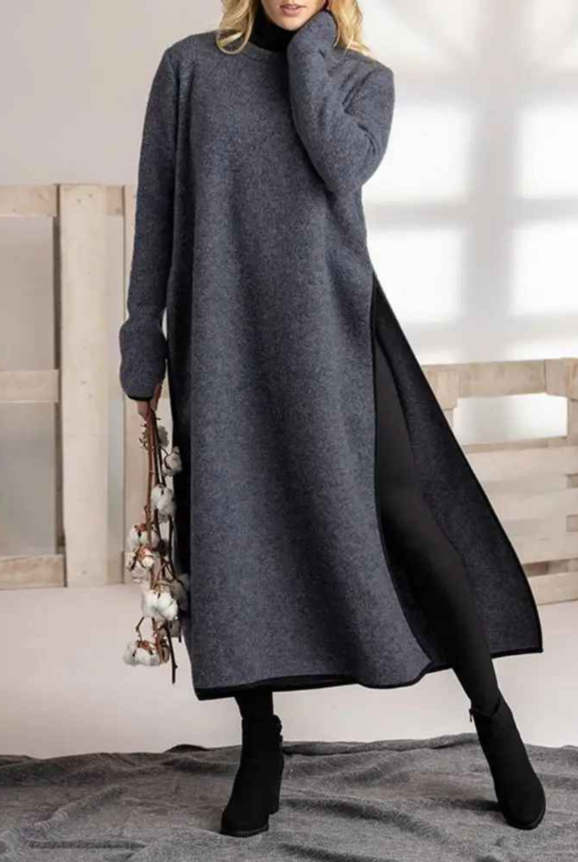 LB | Przytulna sukienka maxi w warstwowym stylu