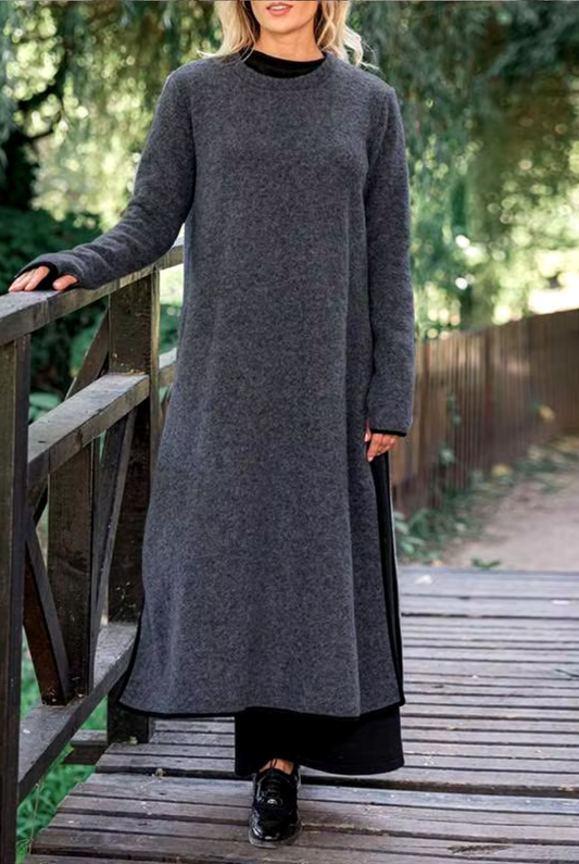 LB | Przytulna sukienka maxi w warstwowym stylu