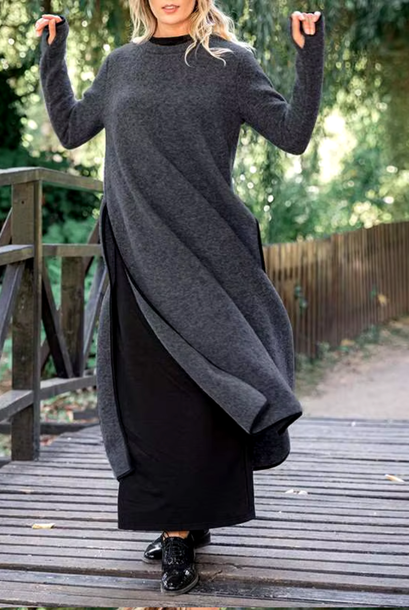 LB | Przytulna sukienka maxi w warstwowym stylu