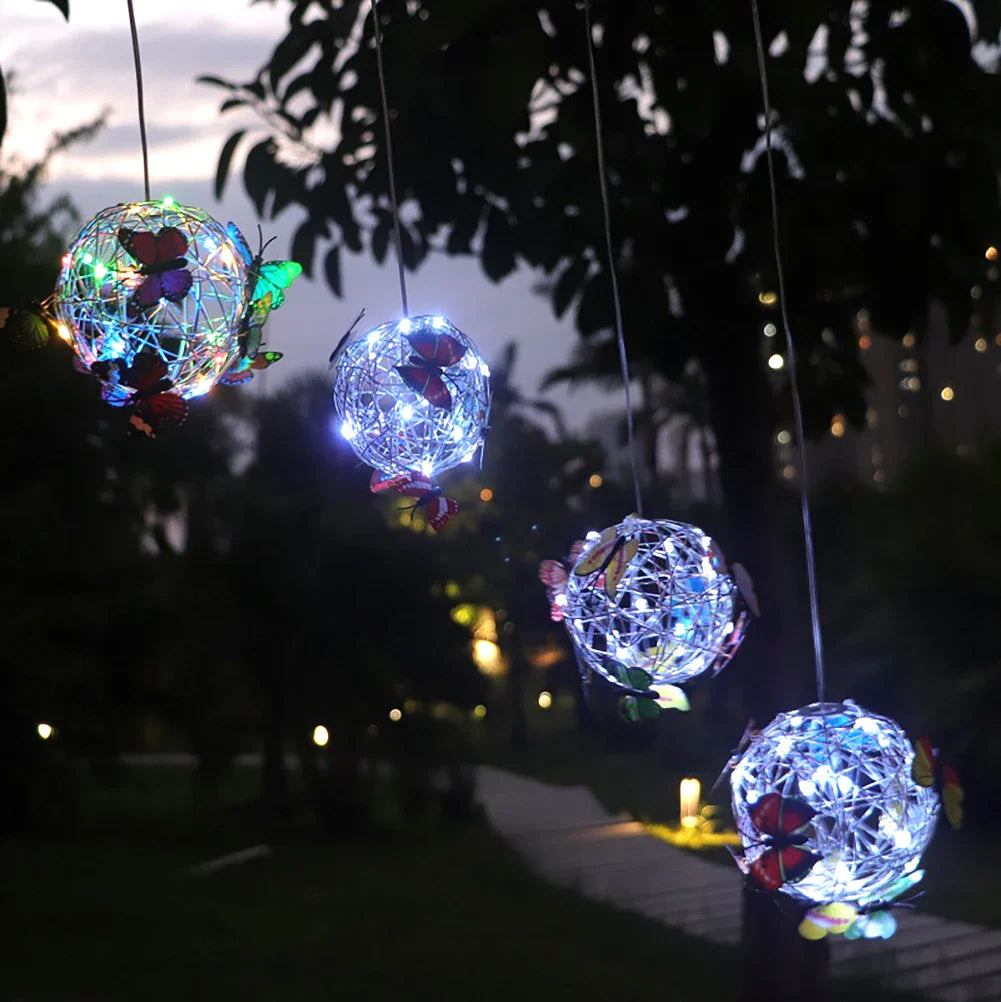 ButterBright - Wisząca lampa solarna motyl