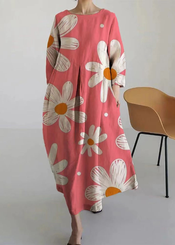LB | Plus Size Niebieska plisowana sukienka maxi na wiosnę